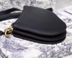 Dior Saddle Trio Pouch With Strap In Black Calfskin - Image 7
