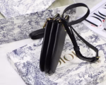 Dior Saddle Trio Pouch With Strap In Black Calfskin - Image 4