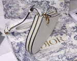 Dior Saddle Trio Pouch With Strap In White Calfskin - Image 5