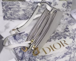 Dior Saddle Trio Pouch With Strap In White Calfskin - Image 7
