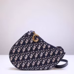 Dior Saddle Trio Pouch With Strap In Blue Oblique Canvas - Image 7