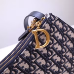 Dior Saddle Trio Pouch With Strap In Blue Oblique Canvas - Image 2
