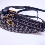 Dior Saddle Trio Pouch With Strap In Blue Oblique Canvas - Image 3