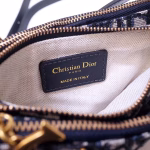 Dior Saddle Trio Pouch With Strap In Blue Oblique Canvas - Image 5