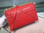 Dior Diorama Bag In Red Eyelets Lambskin - Image 6