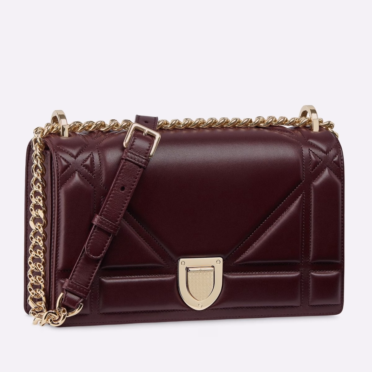 Dior Bordeaux Diorama Lambskin Bag With Large Cannage Motif - Image 1