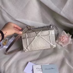 Dior Diorama Bag In Champagne Metallic Calfskin - Image 8