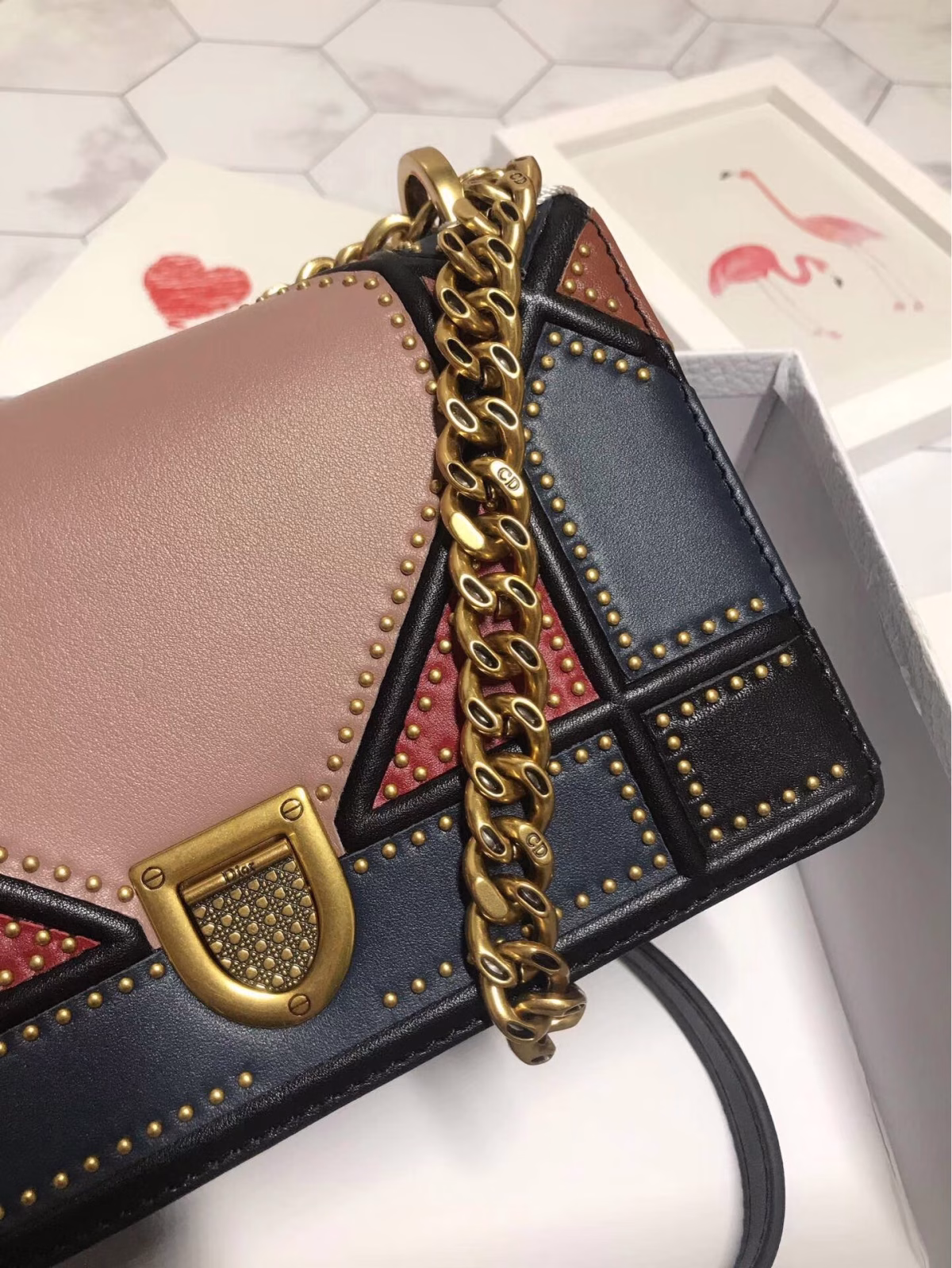 Dior Diorama Bag In Multi-coloured Patchwork - Image 2