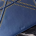 Dior Diorama Bag In Blue Studded Lambskin - Image 4