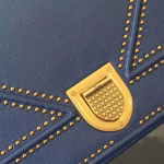 Dior Diorama Bag In Blue Studded Lambskin - Image 5