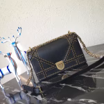 Dior Diorama Bag In Black Studded Lambskin - Image 2