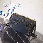 Dior Diorama Bag In Black Studded Lambskin - Image 7