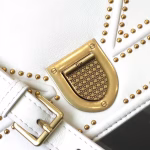 Dior Diorama Bag In White Studded Lambskin - Image 8