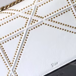 Dior Diorama Bag In White Studded Lambskin - Image 2
