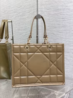 Dior Medium Essential Tote Bag In Hazelnut Archicannage Calfskin - Image 8
