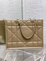 Dior Medium Essential Tote Bag In Hazelnut Archicannage Calfskin - Image 4
