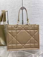 Dior Medium Essential Tote Bag In Hazelnut Archicannage Calfskin - Image 5