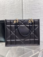 Dior Medium Essential Tote Bag In Black Archicannage Calfskin - Image 8