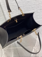 Dior Medium Essential Tote Bag In Black Archicannage Calfskin - Image 4