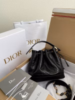 Dior Small Jolie Bucket Bag in Black Macrocannage Lambskin - Image 2