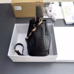 Dior Small Jolie Bucket Bag in Black Macrocannage Lambskin - Image 6