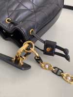 Dior Small Jolie Bucket Bag in Black Macrocannage Lambskin - Image 9