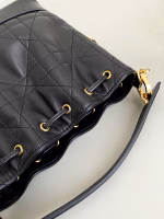 Dior Small Jolie Bucket Bag in Black Macrocannage Lambskin - Image 8
