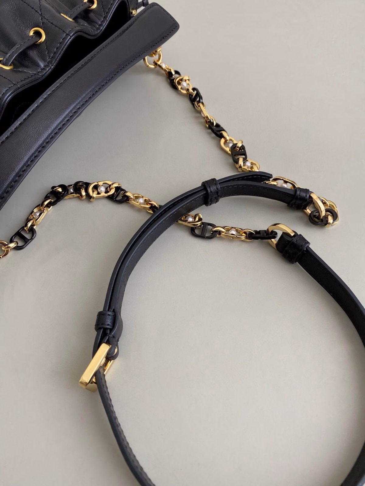 Dior Small Jolie Bucket Bag in Black Macrocannage Lambskin - Image 3