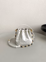 Dior Small Jolie Bucket Bag in White Macrocannage Lambskin - Image 2