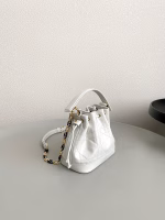 Dior Small Jolie Bucket Bag in White Macrocannage Lambskin - Image 7