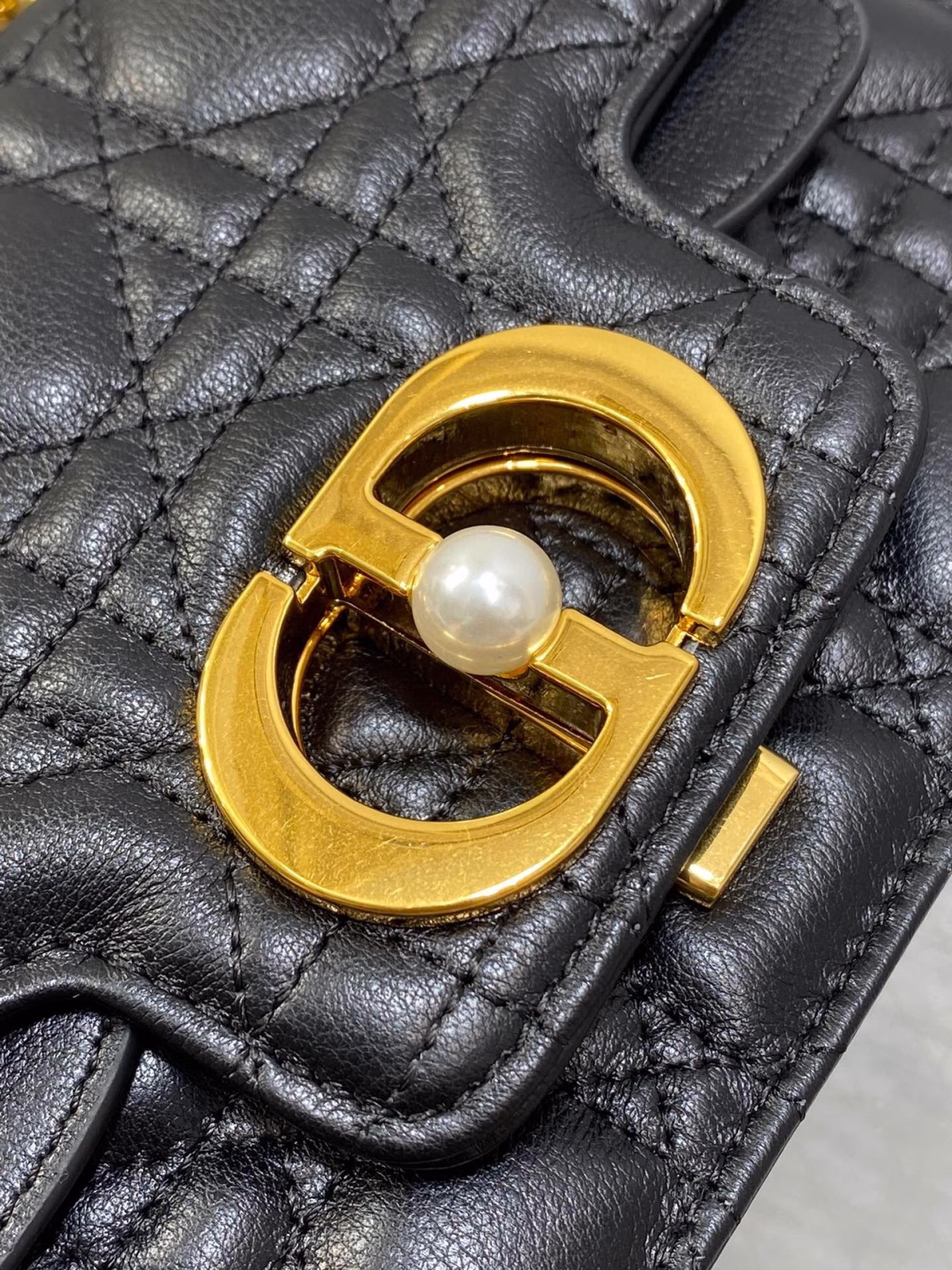 Dior Mini Jolie Top Handle Bag in Black Cannage Calfskin - Image 5