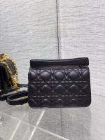 Dior Mini Jolie Top Handle Bag in Black Cannage Calfskin - Image 10