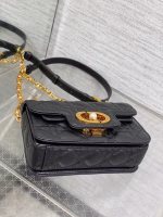 Dior Mini Jolie Top Handle Bag in Black Cannage Calfskin - Image 8