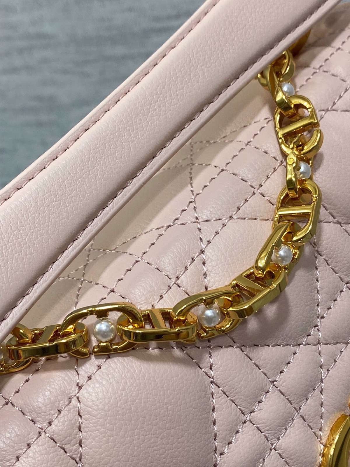 Dior Mini Jolie Top Handle Bag in Pink Cannage Calfskin - Image 2