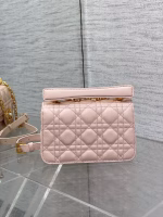 Dior Mini Jolie Top Handle Bag in Pink Cannage Calfskin - Image 3