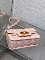 Dior Mini Jolie Top Handle Bag in Pink Cannage Calfskin - Image 6
