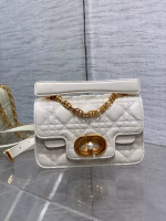 Dior Mini Jolie Top Handle Bag in White Cannage Calfskin - Image 4