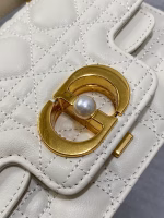 Dior Mini Jolie Top Handle Bag in White Cannage Calfskin - Image 9
