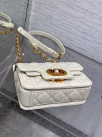 Dior Mini Jolie Top Handle Bag in White Cannage Calfskin - Image 8
