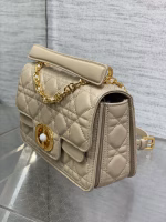 Dior Small Jolie Top Handle Bag in Beige Cannage Calfskin - Image 7