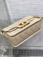Dior Small Jolie Top Handle Bag in Beige Cannage Calfskin - Image 10