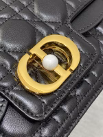 Dior Small Jolie Top Handle Bag in Black Cannage Calfskin - Image 4