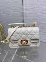 Dior Small Jolie Top Handle Bag in White Cannage Calfskin - Image 7