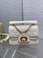 Dior Small Jolie Top Handle Bag in White Cannage Calfskin - Image 6