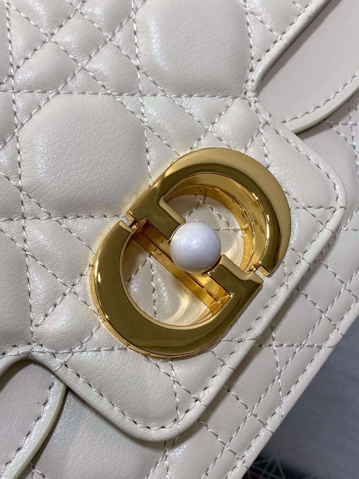 Dior Small Jolie Top Handle Bag in White Cannage Calfskin - Image 8