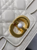 Dior Small Jolie Top Handle Bag in White Cannage Calfskin - Image 8