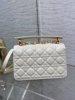 Dior Small Jolie Top Handle Bag in White Cannage Calfskin - Image 10