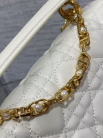 Dior Small Jolie Top Handle Bag in White Cannage Calfskin - Image 2