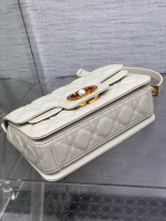 Dior Small Jolie Top Handle Bag in White Cannage Calfskin - Image 5