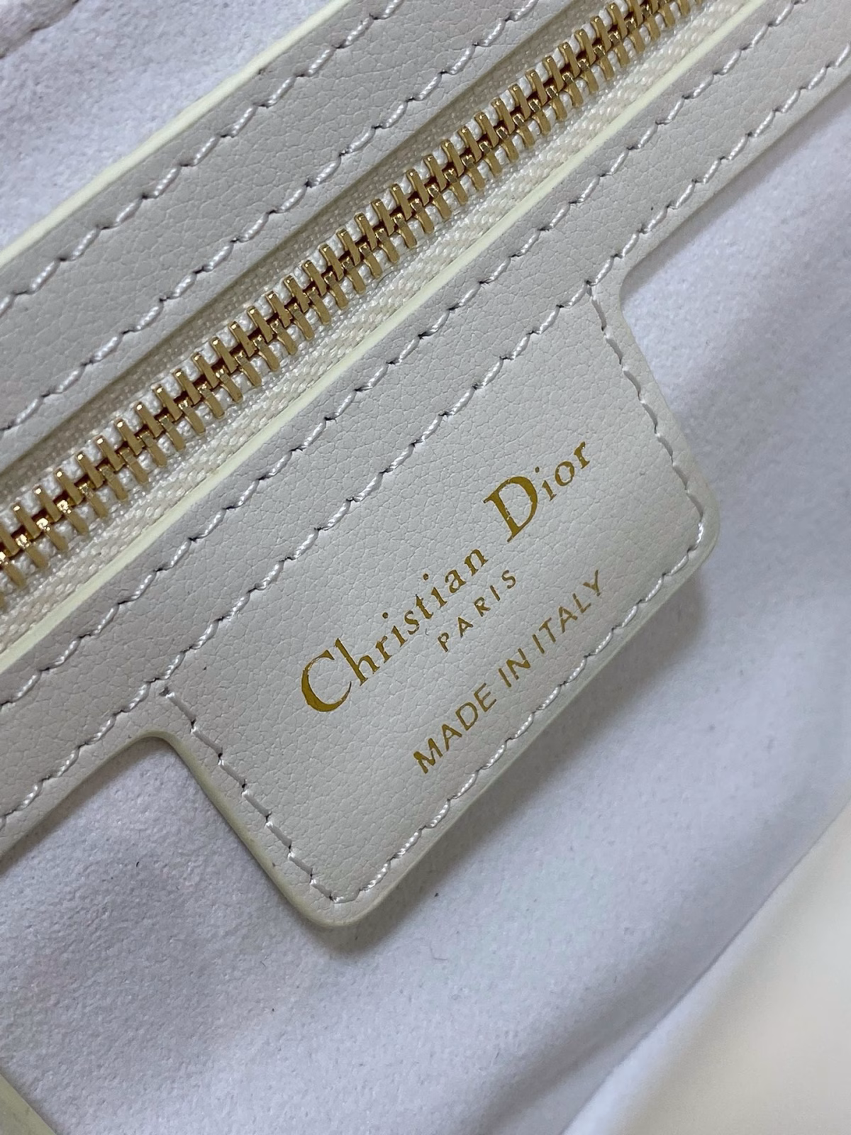 Dior Small Jolie Top Handle Bag in White Cannage Calfskin - Image 4